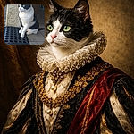 A curious black and white cat is perched by the doorway, one paw resting on a textured black mat, gazing intently outside as if plotting its next adventure or just admiring the great outdoors.