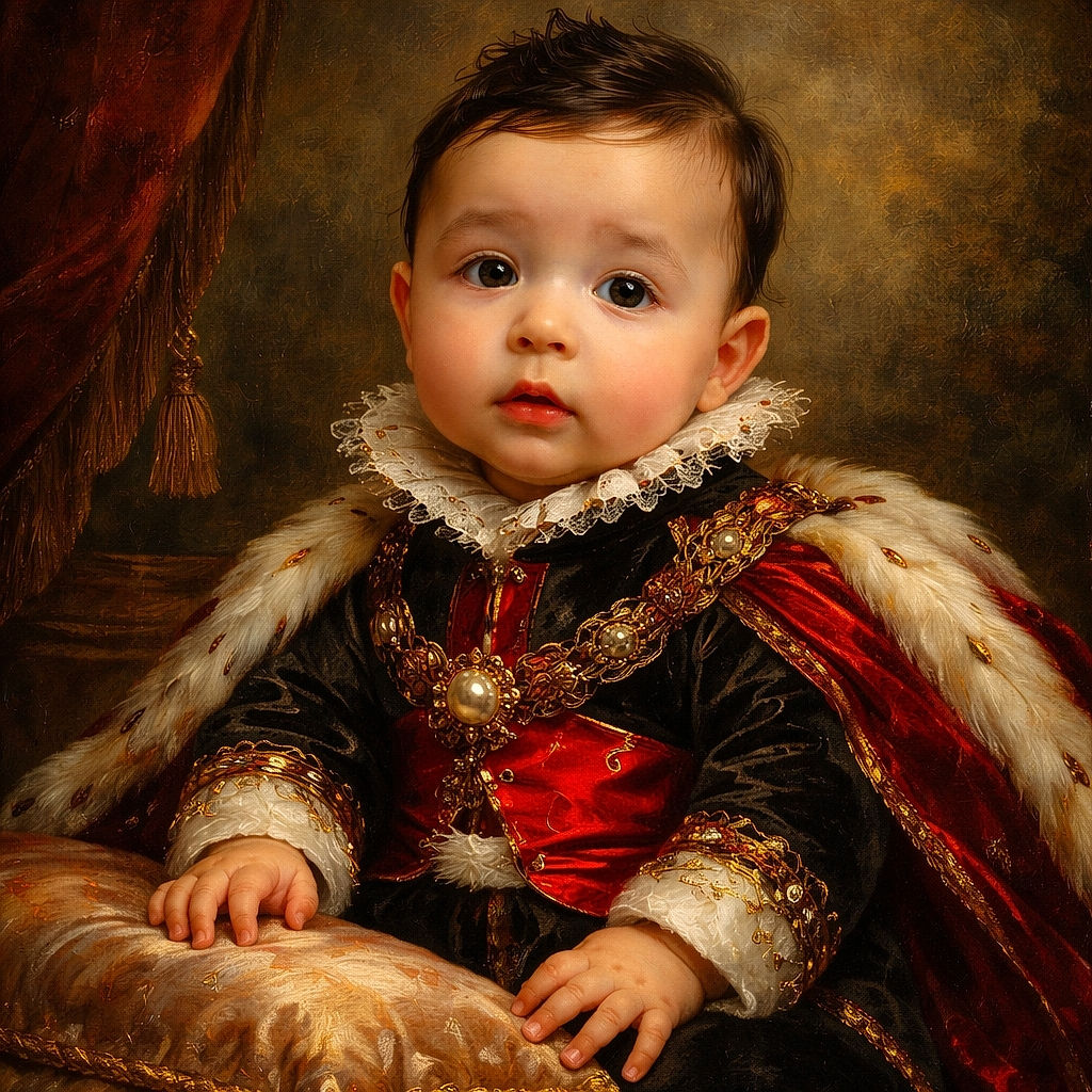 A cute baby with expressive eyes sits comfortably in a baby seat, surrounded by cozy blankets and soft fabrics, looking curiously at the camera with a slightly open mouth.