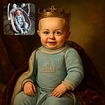 A cheerful baby dressed in cozy blue pajamas is strapped comfortably into a modern baby rocker, flashing a bright smile that could melt the coldest heart. The soft lighting highlights the baby's joyful expression while the background shows a casual home setting with a drying rack and patterned rug.