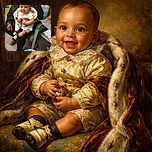 A joyful baby with a bright smile is sitting comfortably on an adult's lap, wrapped in a cozy blanket, wearing playful socks and a white shirt, while the adult holds the child gently. The background shows a patterned chair and a table with papers, creating a warm and candid indoor scene.