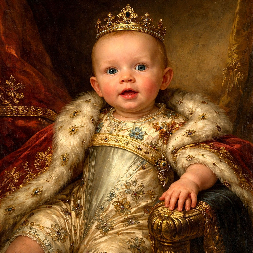 A cheerful baby is comfortably seated in a teal baby carrier, wearing a cute floral onesie. The background shows a cozy indoor setting with soft blankets and household furniture, creating a warm and homely atmosphere.