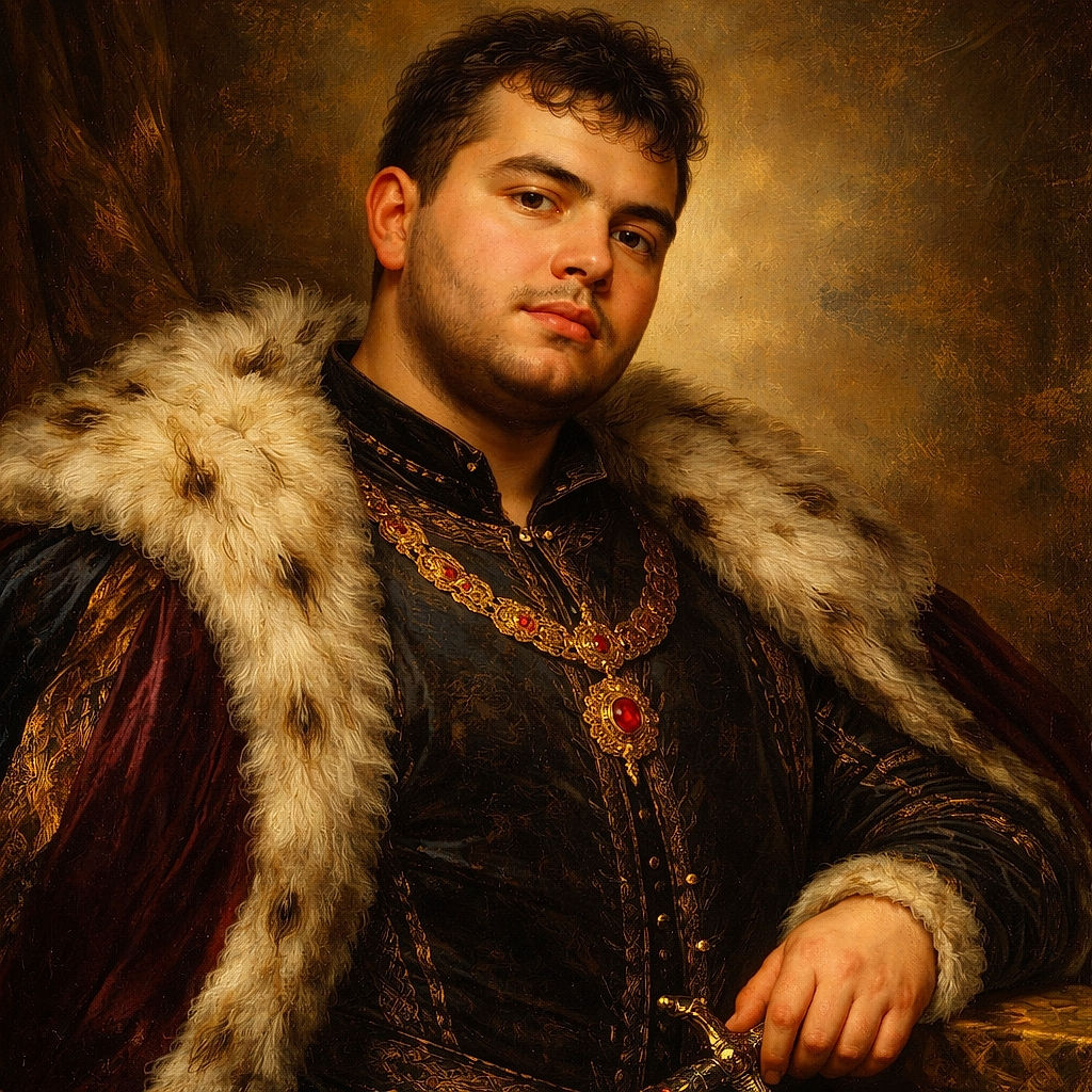 A cozy scene of a man relaxing on a couch holding a smiling baby dressed in a light top and purple pants, with soft sunlight filtering through decorative curtains in the background.