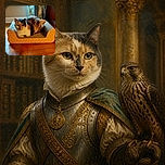 Two cats are sharing a heart-patterned cardboard lounge like tiny royalty: one faces the camera with a serious supervisor stare while the other presents an impressively fluffy rear, proving that even cat furniture comes with assigned seating.