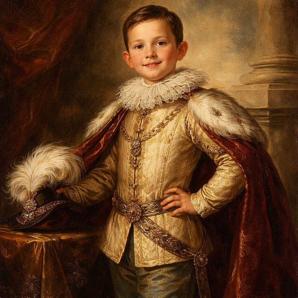 A cheeky kid appears to be holding the tip of the Eiffel Tower like a magical paperweight — sunlit plaza, dramatic long shadow, ripped jeans, and a crowd of tiny tourists providing background applause.