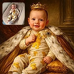 A cheerful baby lounges comfortably in a plush beige baby seat adorned with Winnie the Pooh designs, wearing matching Pooh-themed clothes and a single white sock, flashing a cute smile that could melt any heart.