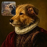 A scruffy, curious dog stands on a muddy patch near a small pond, gazing thoughtfully into the misty, tree-lined background, embodying the spirit of an adventurous outdoor explorer.