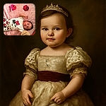 A cute baby wearing a Minnie Mouse outfit is lying on a fluffy pink blanket, reaching out with a wooden sign that says 'Five Months' upside down. Around the baby, colorful plush toys add a playful vibe to the cozy scene.