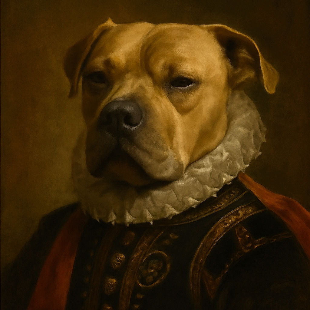 A close-up photo of a sleeping dog with its nose prominently in the foreground, eyes closed peacefully, resting on a soft surface with a wooden floor and some household items blurred in the background.