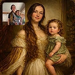 A proud parent wearing a tiny human like the latest fashion accessory — a sleepy toddler is strapped into a carrier with a mildly unimpressed expression while the cozy living room, couch, curtains and a pile of colorful toys provide the domestic stage.