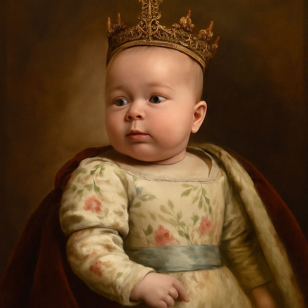A cute baby lying on a colorful play mat, wearing a floral outfit and looking curiously at the camera, surrounded by soft blankets and toys in a cozy setting.
