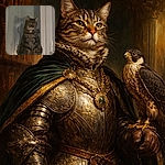 A solemn tabby perched like a tiny, judgmental monk on a windowsill — eyes half-closed, stripes on proud display, and a ghostly reflection behind as if it summoned a cat doppelgänger to witness your snacks.