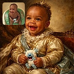 A joyful baby sitting in a green baby bath seat, splashing water and clutching a playful blue and white toy with a big smile and sparkling eyes, radiating pure bath-time happiness.