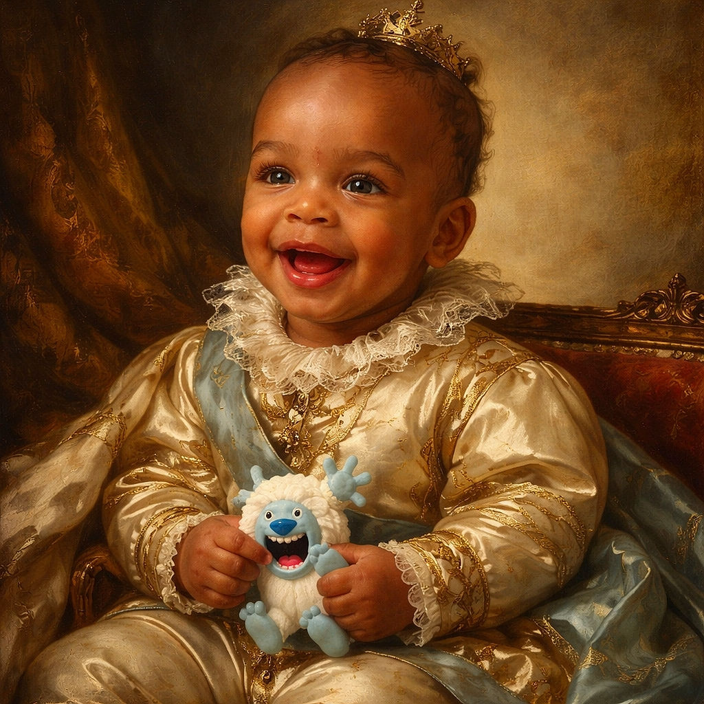 A joyful baby sitting in a green baby bath seat, splashing water and clutching a playful blue and white toy with a big smile and sparkling eyes, radiating pure bath-time happiness.