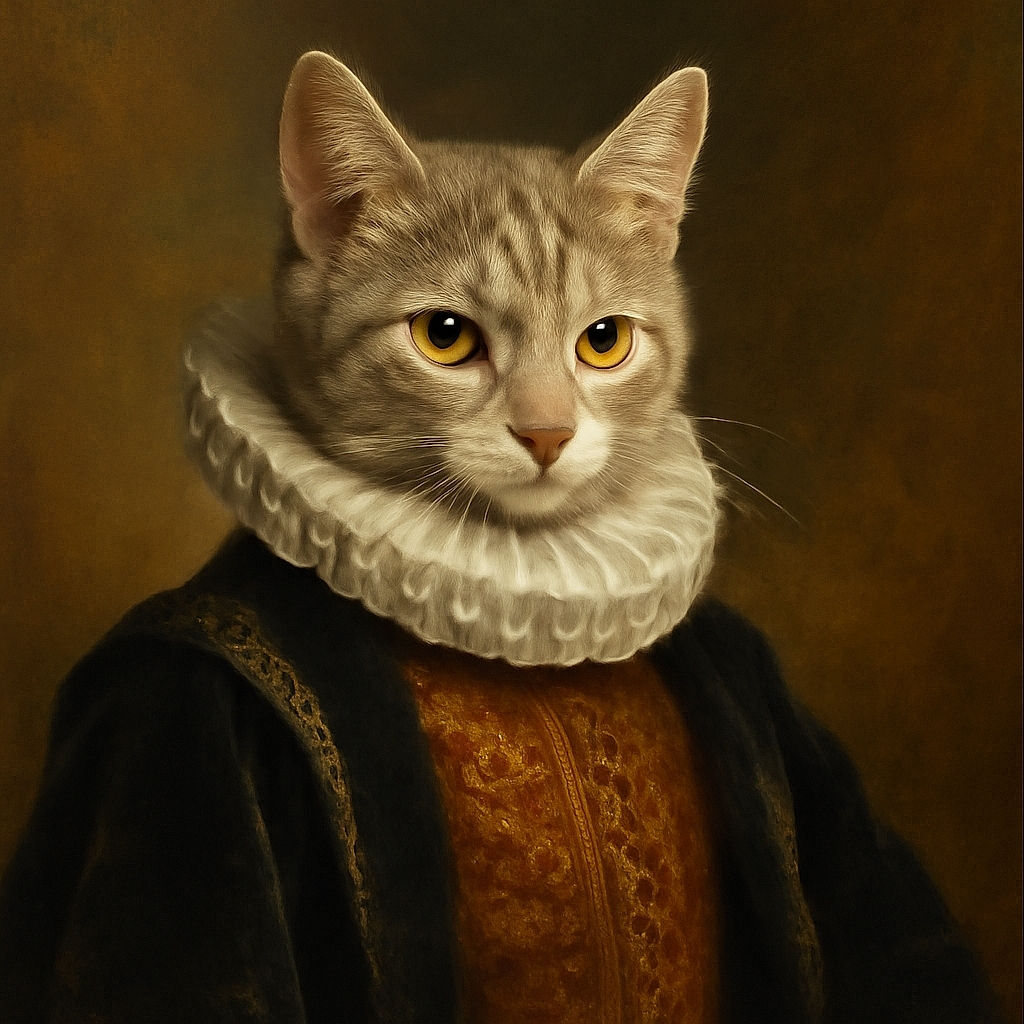 A small gray kitten is lounging on a textured brown cushion with a dark curtain backdrop, looking curiously ahead with its paws stretched out, capturing a cozy and intimate moment.