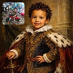 A joyful toddler is riding a bright red toy motorcycle indoors, with a beautifully decorated Christmas tree and wrapped presents glowing in the background. The cozy living room is filled with playful clutter, including a chair, table with cups, and scattered toys, capturing a warm holiday moment.