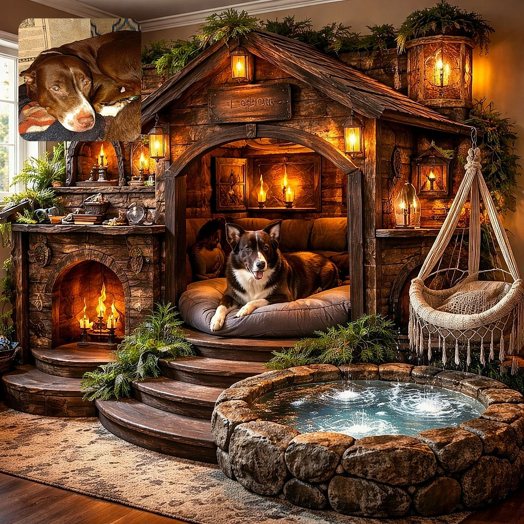 A sleepy brown dog curled on a pile of blankets, giving the camera a begrudging yet adorable stare — flash turned its eyes into tiny green marbles while it refuses to move from its cozy spot.