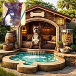 A dignified dog with a shiny chain collar poses in profile against a textured wall, basking in the sunlight like a canine statue of nobility. The bold red alert banner at the top adds a sense of urgency to this otherwise calm portrait.