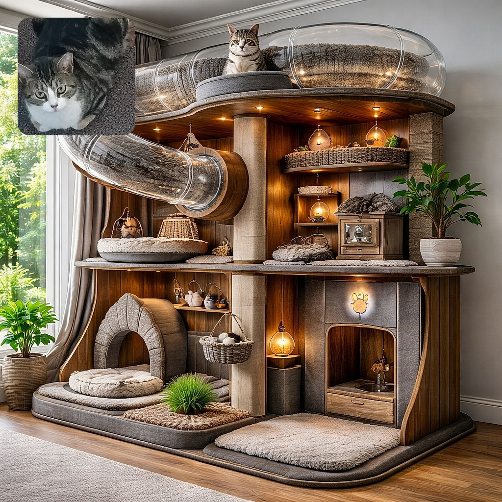 A skeptical tabby giving the camera the full 'you woke me for this?' glare while loafing on the carpet, stripes perfectly aligned and whiskers at maximum attitude.