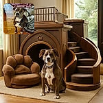 A charming dog with a curious expression sits attentively on a wooden floor next to a cozy pile of blankets, looking like it just heard the word 'treat'. The warm indoor lighting adds a homey vibe to the slightly blurry but heartfelt snapshot.