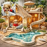 A squishy, curly-haired puppy in a bright red shirt is burrowed into a fluffy blanket like it owns the shopping cart — unimpressed, adorable, and plotting which aisle to nap in next.