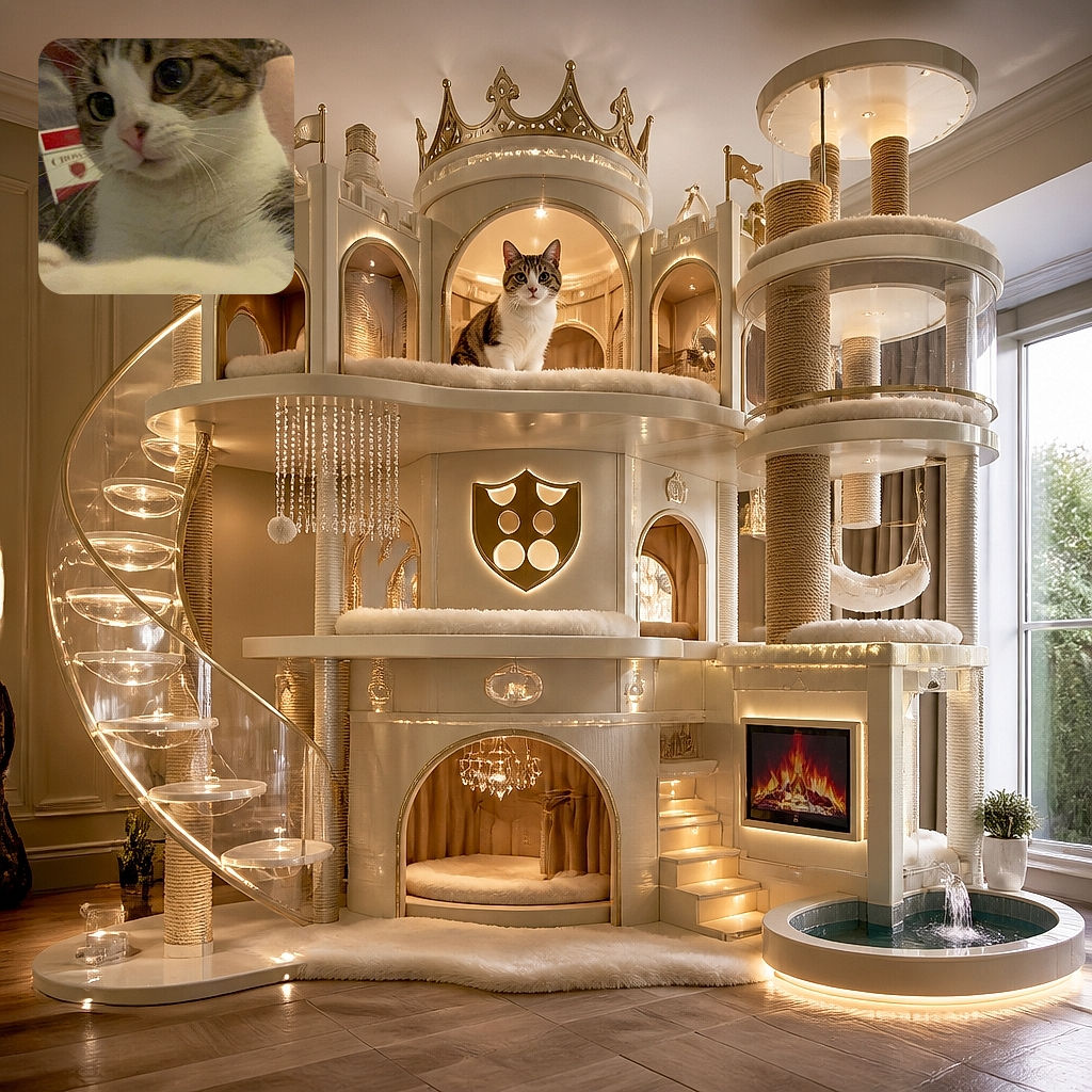 A wide-eyed tabby-and-white cat stares into the camera like it has just discovered the shocking truth about bedtime. Snuggled among blankets and pillows, this fluffy little investigator is clearly taking its role as household supervisor very seriously.