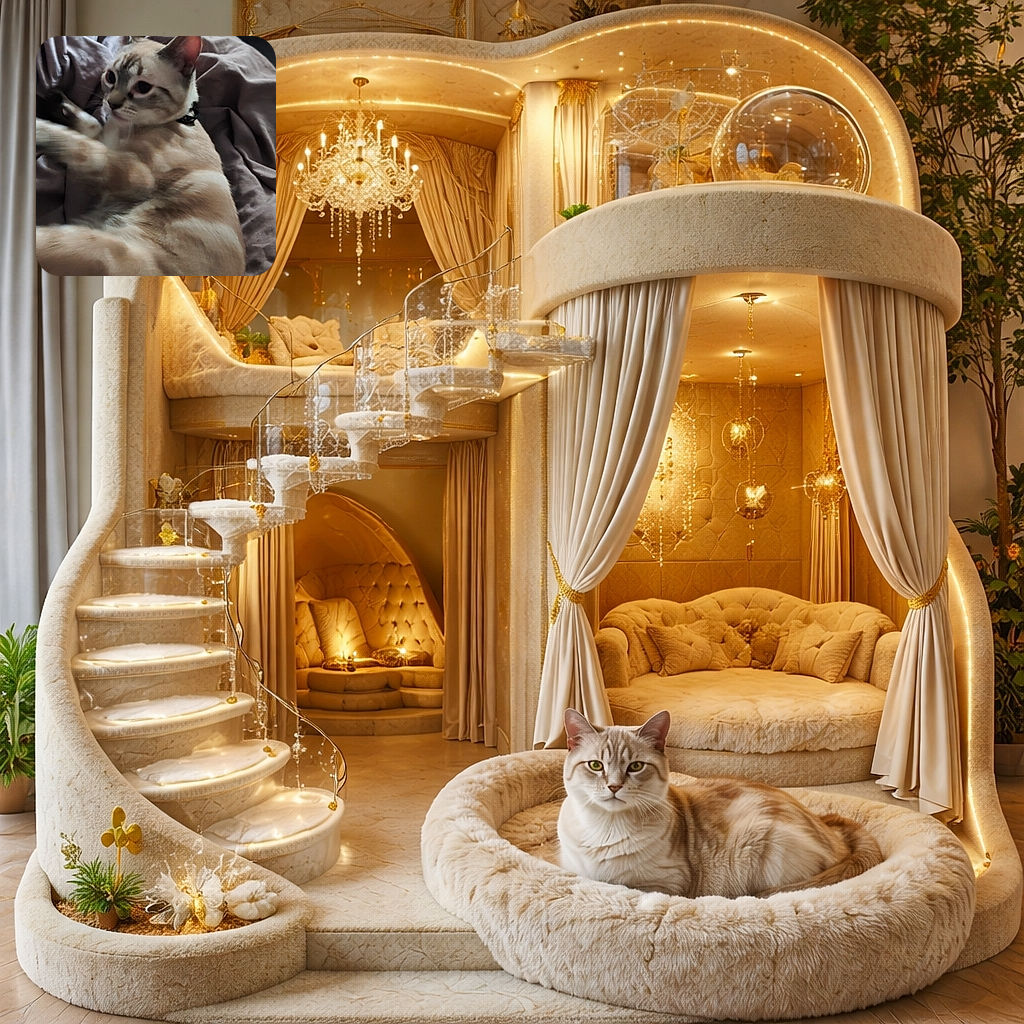 A slightly blurry photo of a light-colored cat with darker markings lounging on wrinkled bedding, looking off to the side with curious eyes, capturing a candid and cozy moment.