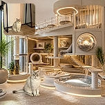 A round, wide-eyed cat sits beneath a table like a tiny furniture inspector, calmly supervising the wooden floor while looking as though it has just been asked who knocked over the treats.
