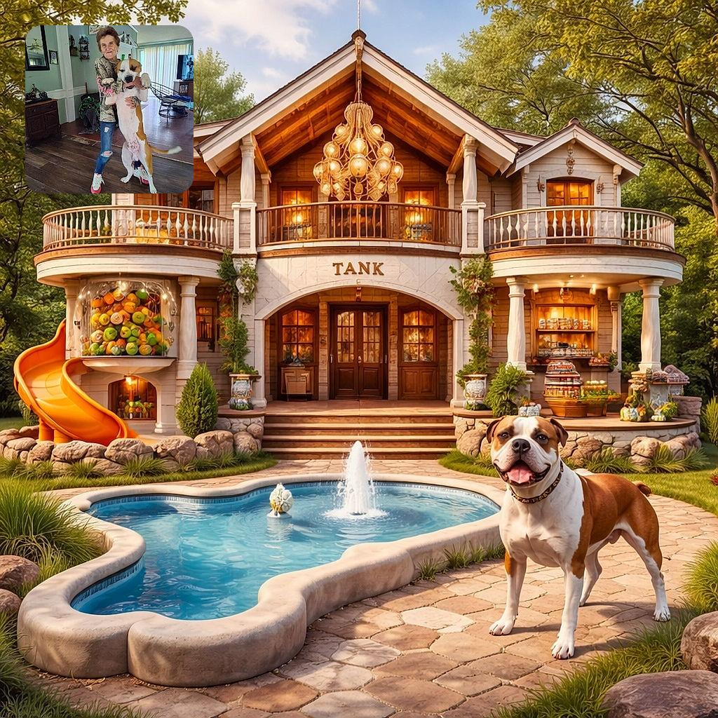 A lively indoor snapshot of a person joyfully holding up a large, energetic dog standing on its hind legs. The cozy room features wooden floors, a mirror reflecting a ceiling fan, and a TV playing black-and-white content. The dog appears playful and excited, while the person smiles warmly, creating a heartwarming moment of companionship.