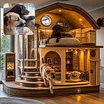 Two dogs are lounging by the window like seasoned neighborhood security guards, calmly monitoring the outdoors while enjoying premium couch real estate and a sunlit afternoon snooze.