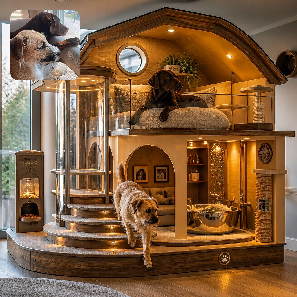Two dogs are lounging by the window like seasoned neighborhood security guards, calmly monitoring the outdoors while enjoying premium couch real estate and a sunlit afternoon snooze.