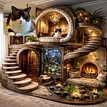 A dignified, slightly grumpy cat loafs on a soft blanket like it owns the place — wide-set whiskers, pink nose, and soulful eyes stare straight at the camera while blinds provide a mellow background bokeh.