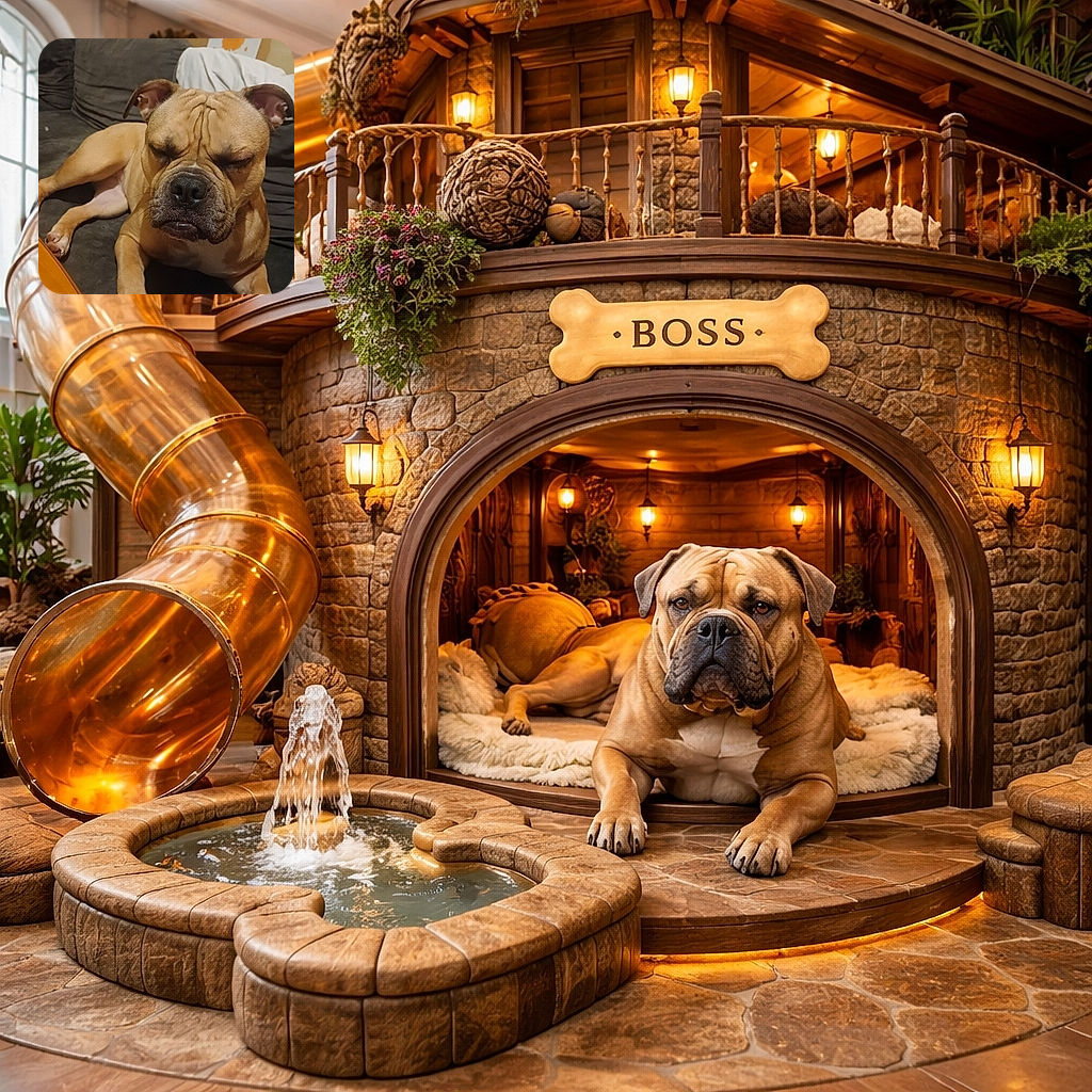 A sleepy-looking dog with wrinkled forehead and closed eyes lounges comfortably on a dark couch, exuding pure relaxation vibes in a cozy indoor setting.