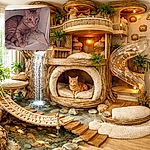 A chonky orange tabby squeezed into a little cubby, curled on a towel with enormous curious eyes and twitchy whiskers — flash makes the stripes pop and gives the scene a slightly guilty laundry-hiding vibe.