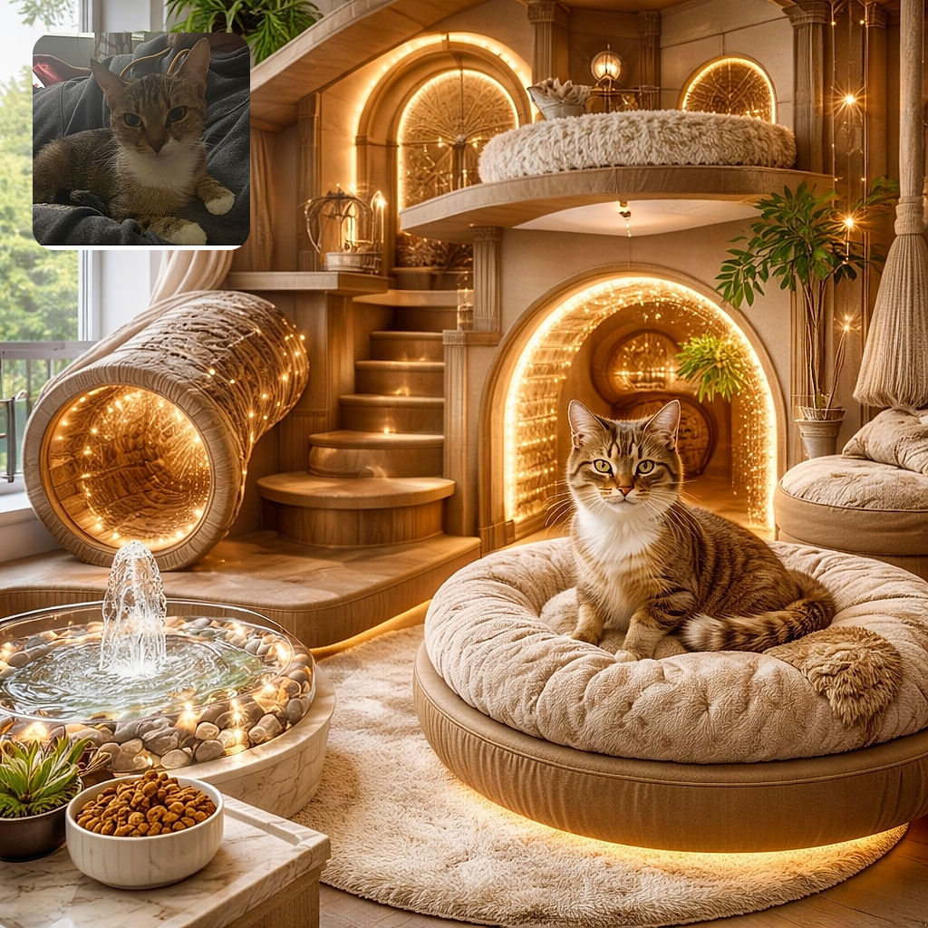 A cozy tabby cat lounges comfortably on a person's chest, with soft lighting creating a relaxed, intimate atmosphere. The cat's face is slightly out of focus, adding a dreamy quality to the moment.