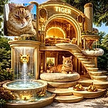 A sunbathing ginger cat squints like it just solved a mystery — whiskers proud, paws tucked, and fur radiating golden vibes while enjoying balcony sunshine.