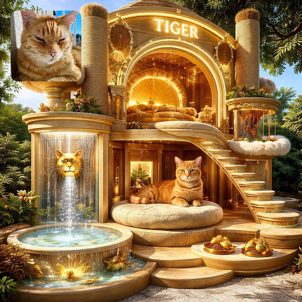 A sunbathing ginger cat squints like it just solved a mystery — whiskers proud, paws tucked, and fur radiating golden vibes while enjoying balcony sunshine.