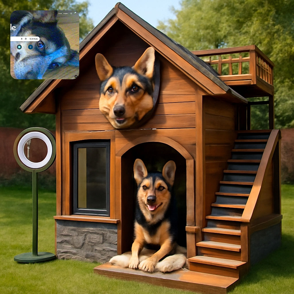 A close-up photo of a dog's face lying on a wooden floor, with the dog's soulful eyes looking towards the camera. The image is somewhat pixelated and includes visible user interface elements and text overlays from a browser window, slightly distracting from the pet's adorable expression.