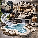 A cozy dog is snoozing peacefully on a soft blanket, sprawled out with a relaxed expression that screams ultimate comfort. The background shows a lived-in room with a TV and some furniture, adding a homey vibe to this tranquil nap moment.