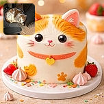 A cozy orange and white cat curled up on a textured gray chair, basking in soft natural light with a calm and contemplative expression, surrounded by a homey setting with carpet and a black chair armrest visible.