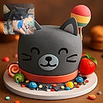 A cozy gray cat is catching some serious Zzz's, snuggled up on a colorful, fluffy blanket with playful animal patterns, looking like the ultimate nap champion in a warm, wood-paneled nook.