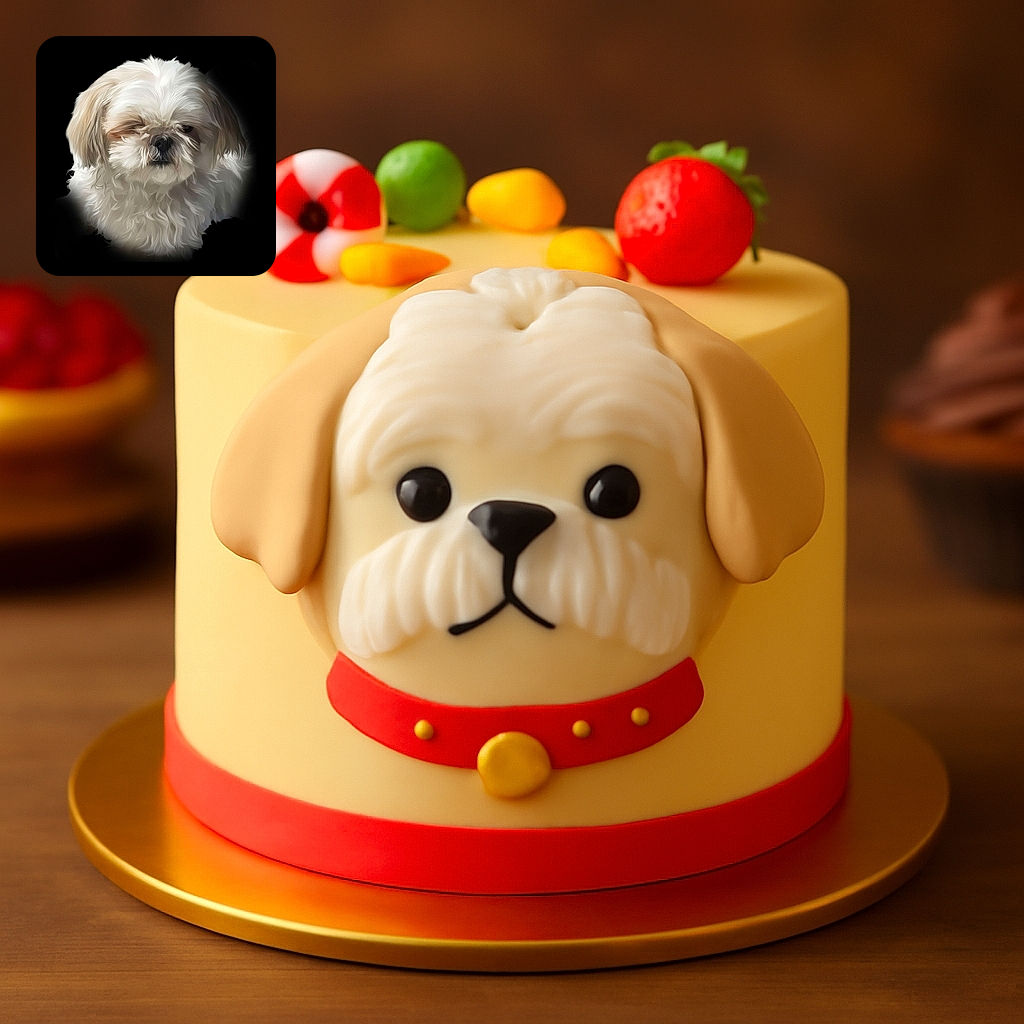 A fluffy white dog with a somewhat sleepy or grumpy expression sits against a completely black background, giving the impression of a soft, almost painted portrait with a mysterious vibe.