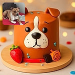 A calm and attentive brown and white dog lounges comfortably on a bright red blanket with a gray towel nearby, set against a neutral background with a dark cushion adding depth. The dog's focused gaze and relaxed posture make it a cozy and heartwarming scene.