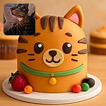 A close-up shot of a tabby cat lounging on a couch, with a slightly blurry and dimly lit background that gives a cozy but unclear vibe.