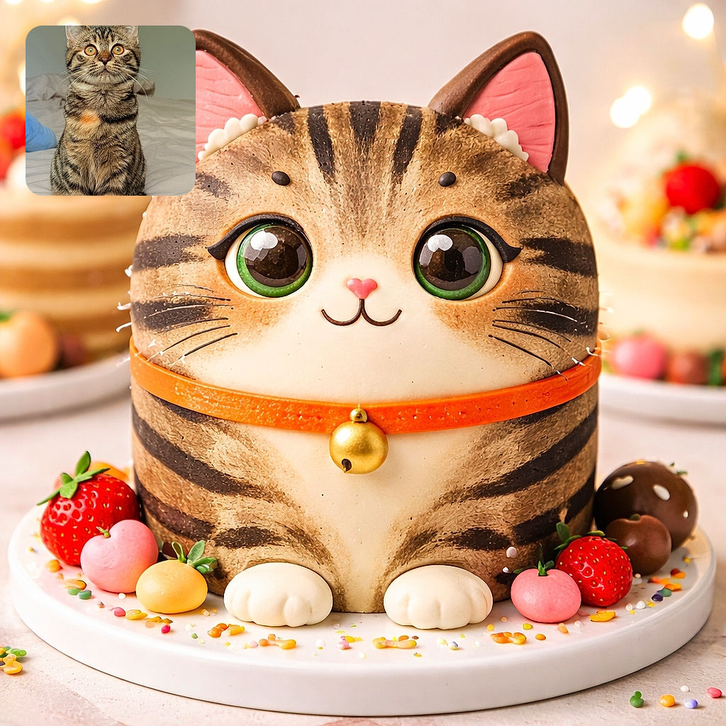 A wide-eyed tabby kitten sits like a tiny furry general, chest puffed and whiskers ready for inspection — the bed is their throne and the camera their loyal subject. The eyes are practically glowing with mischief and the stripes are on-point; you can almost hear the purr.