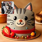 A charming tabby cat lounges on a music stand, casually draping its paws over sheet music as if ready to conduct a feline symphony. Behind, a colorful hot air balloon-themed puzzle adds a whimsical backdrop, while the cat's curious gaze invites you to join the musical adventure.