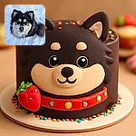 A fluffy dog with a snow-dusted face looks up with soulful eyes, its thick fur blending beautifully with the snowy background, making it look like a winter wonder pup ready for a snow adventure.