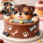 A tiny, adorable puppy peeks out from a cozy blanket covered with paw prints, sticking its little tongue out in a cheeky, heart-melting pose.