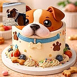 A curious brown-and-white dog in a harness gives a dramatic side-eye on a sunny beach, as if guarding the coastline and plotting to bury every stick in sight.