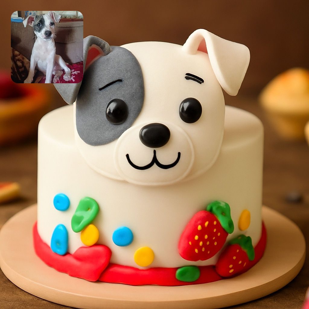A cute puppy with a black patch over one eye sits on a cozy couch covered with blankets. The background shows some household items slightly out of focus, making the puppy the clear star of this warm, homey snapshot.