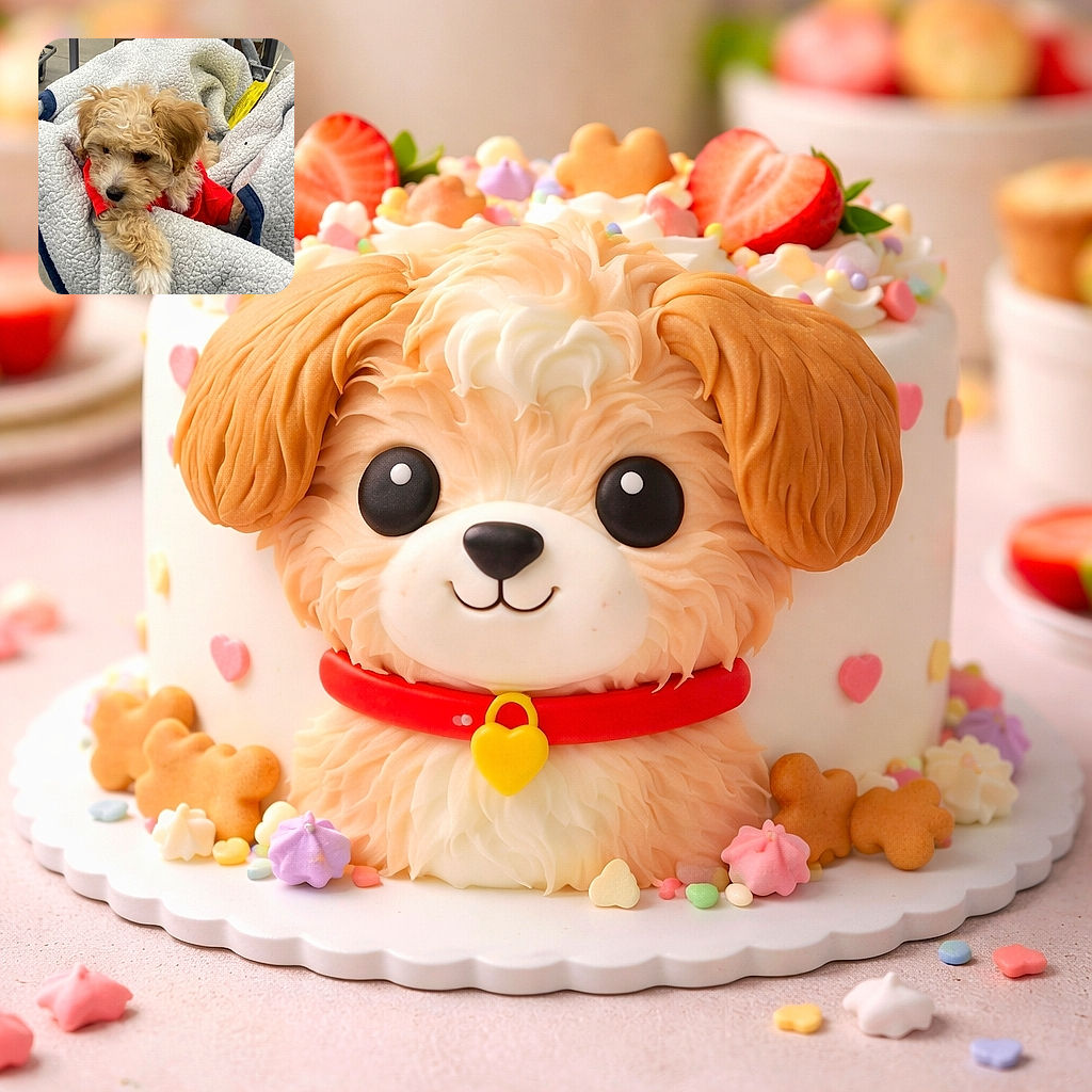 A fluffy little puppy in a bright red jacket burrows into a soft sherpa blanket like it just discovered the world's coziest fort — soulful eyes peeking out while one paw drapes over the edge as if politely requesting belly rubs and snacks.